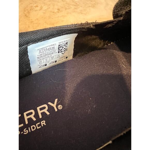 Sperry Low Top Slip on Sneakers Black Sparkle 6.5 - Picture 5 of 7
